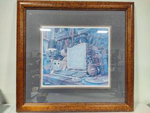 lot 92 image: Limited Edition Randal Spangler Signed Cat and Mouse Framed Art