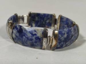 lot 54 image: 925 Sterling & Sodalite Link Bracelet