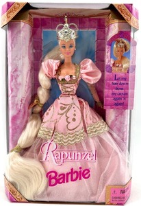 lot 42 image: Rapunzel Barbie Doll with Crown & Pink Gown Original Box