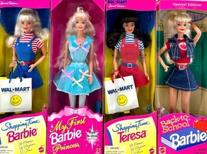 lot 70 image: Barbie Lot of 4 including Shopping Time & Teresa Special Edition Wal-Mart Doll