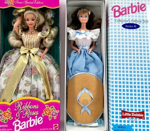 lot 83 image: Barbie Collectors Edition Dolls Sears Ribbons & Roses, Little Debbie Barbie Series II