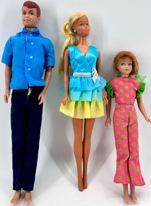 lot 96 image: Mattel Skipper 1963 Doll & Two Barbie Fashion Dolls Lot