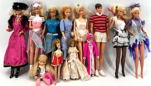 lot 101 image: Assorted Vintage Barbie Fashion Dolls including Ken with Outfits & Accessories Lot