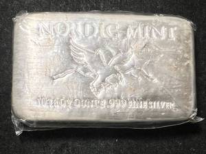 10 TROY OZ .999 FINE SILVER NORDIC MINT BAR