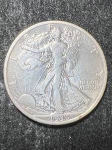 lot 15 image: 1936 US WALKING LIBERTY HALF DOLLAR