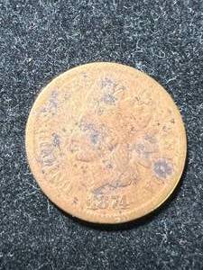 lot 16 image: 1874 US INDIAN HEAD CENT