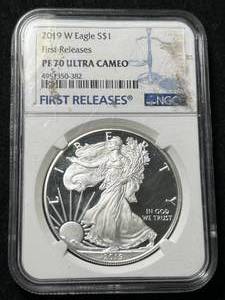 lot 17 image: 2019-W PROOF AMERICAN SILVER EAGLE NGC PF70 ULTRA CAMEO