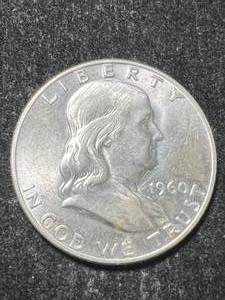 lot 33 image: 1960-D US FRANKLIN HALF DOLLAR BU