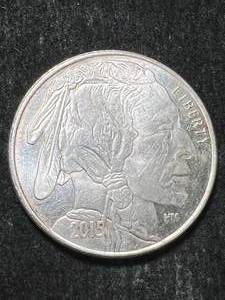 lot 42 image: 1 TROY OZ .999 FINE SILVER BUFFALO INDIAN ROUND