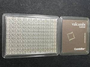 lot 62 image: 100 GRAMS .999 FINE SILVER VALCAMBI SUISSE BAR