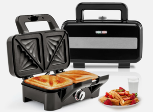 lot 208 image: Costway 3 in 1 Waffle Iron Panini Press Grill and Sandwich Maker (Transit Damage)