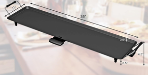 lot 209 image: KOTEK 35 Electric Griddle, Nonstick Extra Large Teppanyaki Grill with 5 Adjustable Temperature, Drip Tray, Cool Touch Handles, 2000W Flat Top Pancake Griddle Smokeless for Indoor Outdoor BBQ Party