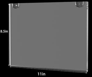 lot 401 image: HIIMIEI Acrylic Wall Mount Sign Holder 11 x 8.5 Horizontal 11 Pack, Clear Paper Document Holder, Wall Mount Ad Frame with 3m Tape Adhesives & Screws for Office, Home, Store, Restaurant