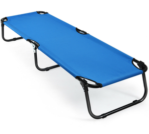 lot 417 image: Costway Blue Folding Camping Bed Outdoor Portable Military Cot Sleeping Hiking Travel