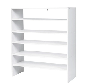 lot 27 image: Costway 3-in-1 Shoe Rack, 5-Tier Shoe Organizer, Wood Storage Shelf for Shoes