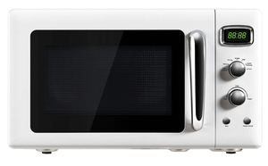 lot 55 image: ARLIME Retro Microwave Oven, 900W0.9Cu.Ft, Small Countertop Microwave wDefrost & Auto Cooking, LED Display, Pull Handle, Easy Clean Stainless Steel Interior, Child Lock, ETL Certification