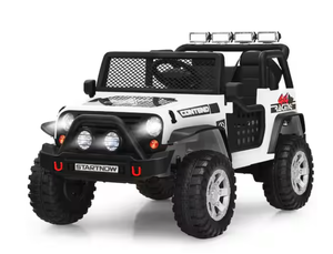 lot 59 image: Costway 12-Volt Kids Ride-On Truck Remote Control Electric Car with Lights and Music in White