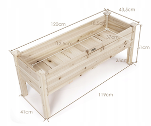lot 104 image: Costway Wooden garden box Raised planter Flower stand
