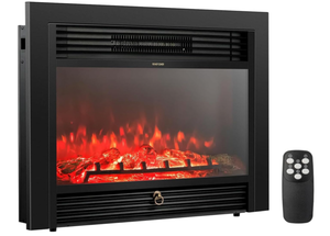 lot 252 image: COSTWAY Electric Fireplace Inserts 28.5-inch Wide, 750W1500W Wall Recessed and Freestanding Fireplace with 3 Flame Colors, 5 Brightness Settings, 8H Timer, Remote Control, Heater for Indoor Use