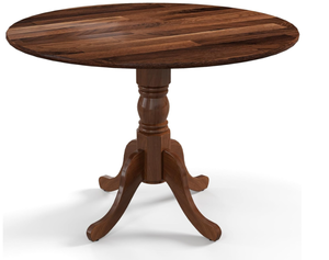 lot 253 image: Giantex Round Dining Table, 39 D X 29 H, Rubber Wood Pedestal Table WRound Tabletop & Curved Trestle Legs, 4-Person Dinner Table for Kitchen, Dining Room, Restaurant (Walnut)