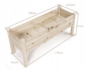 lot 259 image: Costway Wooden Flower Pot 120 cm x 43.5 x 51 cm