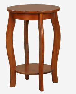 lot 265 image: Costway 15 Inch 2-Tier Round End Table with Storage Shelf