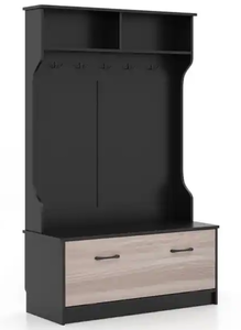 lot 281 image: Costway 63 Inches Hall Tree with Coat Rack and Storage Bench 39.5 x 16 x 63