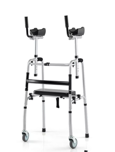 lot 339 image: Costway Versatile Rolling Walker All Terrain Stand-Assist Walker with 2 Premium Wheels Sliver (Missing Instructions)