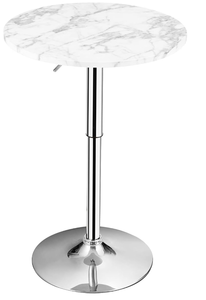 lot 343 image: Giantex Round Pub Table Height Adjustable, 360° Swivel Cocktail Pub Table with Sliver Leg and Base for Home, Bar Table (White) (USED. Minor Transit Damage)