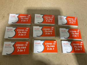 lot 130 image: LOT OF 9 COVID-19Flu A&B 3-in-1 Rapid Tests Use By Dates 08-14-2025, 08-10-2025, 08-20-2025