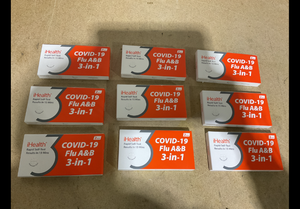 lot 133 image: LOT OF 9 COVID-19Flu A&B 3-in-1 Rapid Tests Use By Dates 08-14-2025, 08-10-2025, 08-20-2025