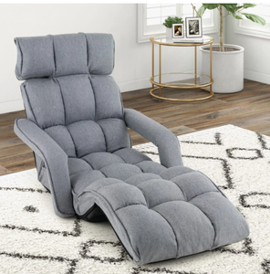 lot 353 image: KOMFOTT Foldable Lazy Sofa, Indoor Chaise Lounger Sofa with 6 Adjustable Positions