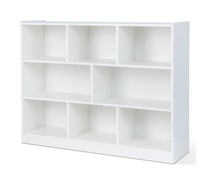 lot 355 image: Costway 3-tier Open Bookcase 8-Cube Floor Standing Storage Shelves Display Cabinet White
