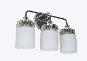 lot 361 image: Decor Therapy 17.75-in 3-Light Chrome, White Crystal, Clear Glass Crystals ModernContemporary Vanity Light