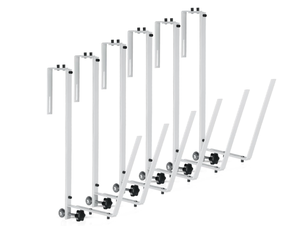 lot 374 image: 6 Pcs Pool Fence Hooks Adjustable Telescopic Pool Pole Hangers Metal Equipment Hooks Pool Leaf Skimmer Net Holder Hanging Swimming Pool Garden Tools Accessories Pool Brush Hanger (White)