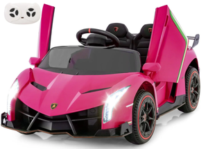 lot 30 image: INFANS 2 Seater Kids Ride on Car, 12V 4WD Licensed Lamborghini Veneno Powered Electric Vehicle with Rocking Mode, Remote Control (Slightly Used, Maybe Missing Hardware. Powers On, Missing Charger)