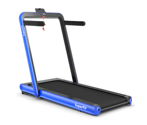 lot 41 image: Costway - 4.75HP 2 In 1 Folding Treadmill WRemote APP Control - Navy
