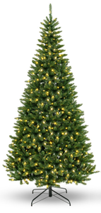 lot 73 image: Costway 8 FT Corner Artificial Christmas Tree with 1137 Branch Tips and 360 Warm White LED Lights