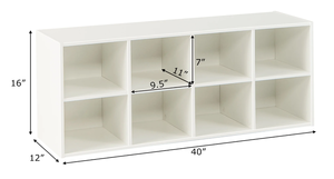 lot 78 image: Costway 8 Cubbies Shoe Bench with 500 LBS Weight Capacity Cubby Shoe Rack Storage Cabinet White