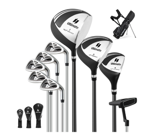 lot 81 image: Costway Mens Right-Handed Golf Set 9 Pieces Black Waterproof Cover Sp38304dk
