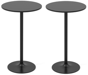 lot 87 image: Giantex 2PCS 2-in-1 Bar Table with Detachable Pole, Heavy-Duty Metal Base, 24 Round Top, 4022 Two Convertible Height, Cocktail Pub Table for Dining Room, Restaurant, Kitchen, Black