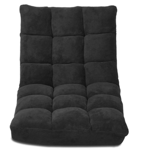 lot 121 image: Giantex 14-Position Floor Sofa, Folding Gaming Sofa Chair, Comfy Cushions & Study Steel Frame, Angle Adjustable Sleeper Bed, Couch Recliner (Black)