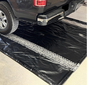 lot 126 image: Costway Garage Floor Mat Non-Slip Containment Mat for Waterproof Protection Black Large