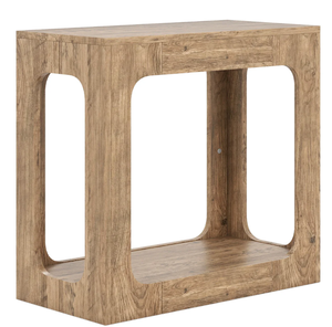 lot 141 image: Costway 2-Tier End Table with Storage Shelf for Living Room, Oak 23.5 x 12 x 22