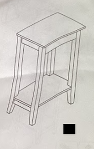 lot 162 image: Costway Black End Table