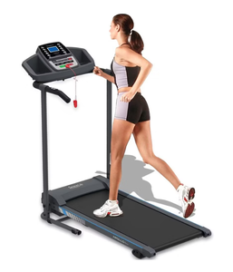 lot 175 image: SereneLife Folding Treadmill - Black (Not Tested. Transit Damage. Missing Parts or Pieces)