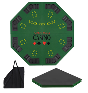 lot 224 image: Costway UY10155GN 8-Player Foldable Poker Table Top with Carrying Bag - Green