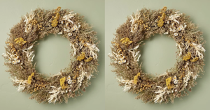 lot 226 image: LOT OF 2 Hearth & Hand with Magnolia 21 Preserved Spring Grass and Flower Wreath