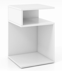 lot 293 image: Spiritual Realm S-Shaped Side Table with Unique S-shaped Frame and 2 Open Compartments 13 x 13 x 20