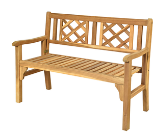 lot 296 image: Costway Patio Outdoor Solid Wood Bench Folding Loveseat Chair Park Garden Deck Furniture